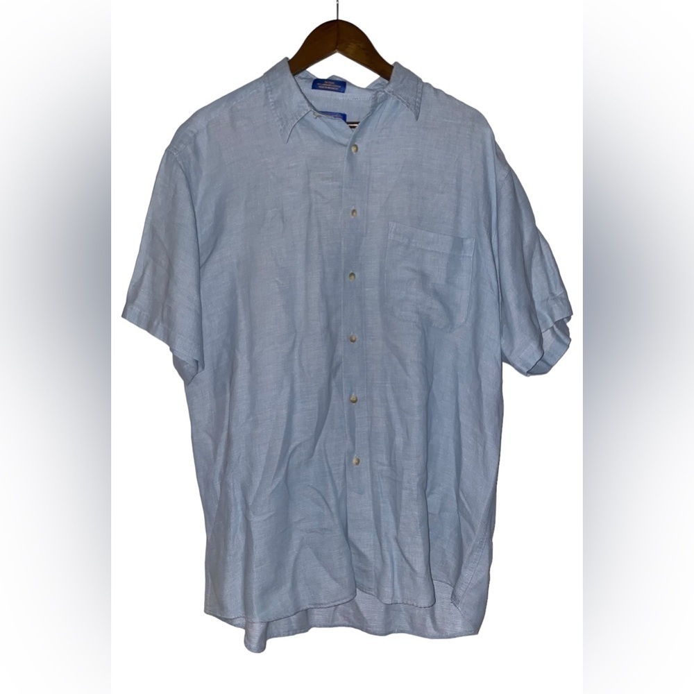 Pendleton Shoreline Collared Men L Linen Cotton Shirt Button Up Casual Dadcore